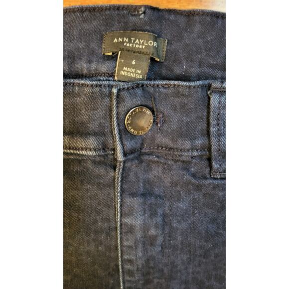 Ann Taylor Jeans Pants Skinny Blue Cotton Blend Size 6 Animal Print - Picture 6 of 13